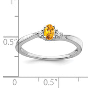 14k White Gold Citrine and Diamond Ring