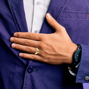 14k Emerald Mens Ring