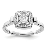 14k White Gold Polished Garnet and Diamond Flip Ring