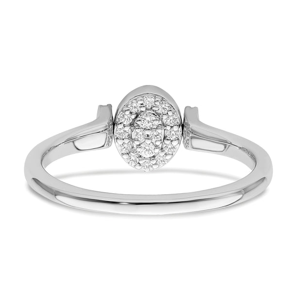 14k White Gold Polished Ruby and Diamond Flip Ring
