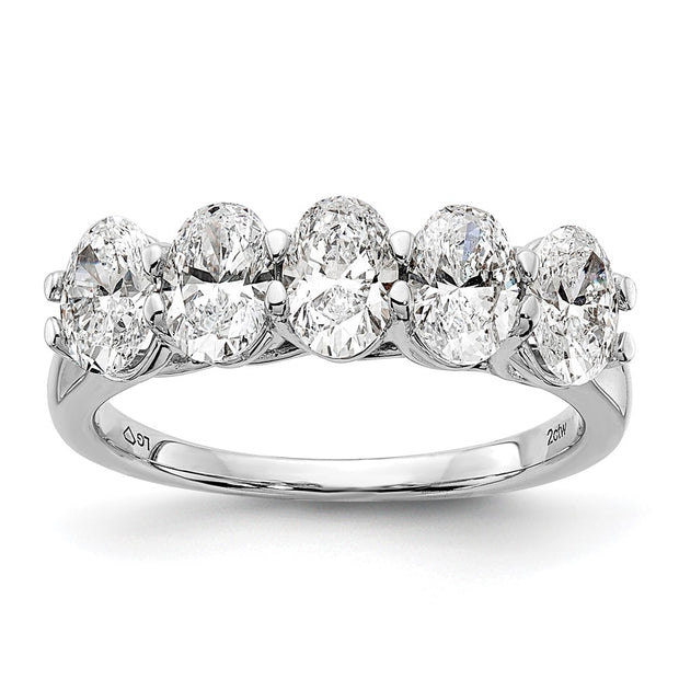 14kw 2ctw VS DEF TRUE ORIGIN Lab Grown Diamond 5 Stone Oval Ring