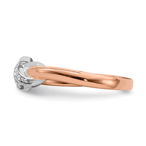 14k Two-tone White & Rose Polished Fancy Diamond Ring