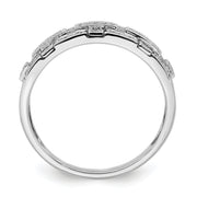 14k White Gold Polished Fancy Diamond Ring
