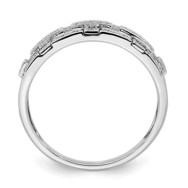 14k White Gold Polished Fancy Diamond Ring