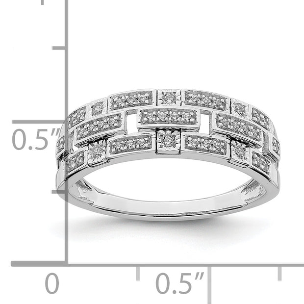 14k White Gold Polished Fancy Diamond Ring