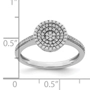 14k White Gold Polished Pave Circle Diamond Ring