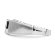 14k White Gold Polished & Satin Diamond Mens Ring