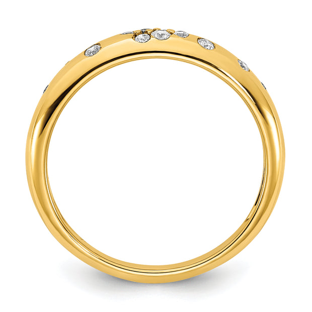 14K Polished Diamond Sprinkle Ring