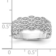 14k White Gold Polished Fancy Diamond Ring