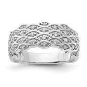 14k White Gold Polished Fancy Diamond Ring