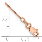 14k Rose Gold .70mm Box Chain Anklet
