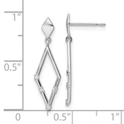 14k White Gold Madi K CZ Dangle Post Earrings