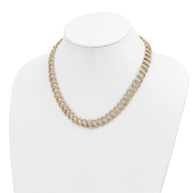 14K Polished Fancy Triple Link Necklace