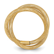 14K Gold Twisted Woven Mesh Stretch Ring