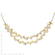 14K Polished Double Strand Fancy Link w/2 in ext. Necklace
