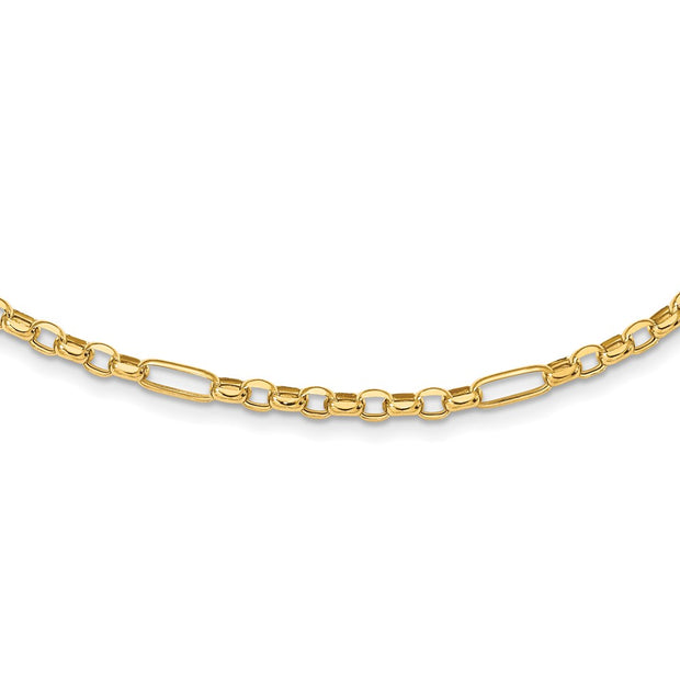 14K Polished Fancy Link Necklace