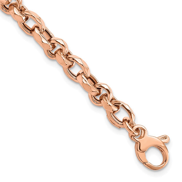 14K Rose Gold Polished Fancy Link Bracelet