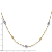 14K Two-tone Polished Spiral 5 Station Necklace