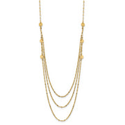 14K Triple Layer Polished Circles Fancy Necklace