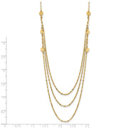 14K Triple Layer Polished Circles Fancy Necklace