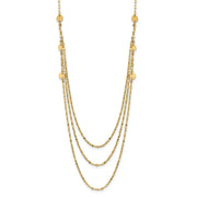 14K Triple Layer Polished Circles Fancy Necklace
