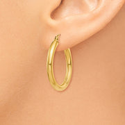 14k Polished 3mm Lightweight Tube Hoop Earrings