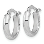 14k White Gold Polished 2.9mm Hoop Earrings