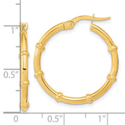 14K Polished and Fancy Hoop Earrings