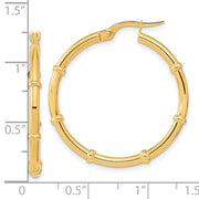 14K Polished and Fancy Hoop Earrings