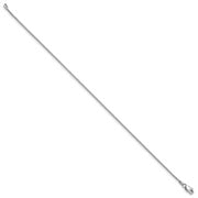 14k White Gold .95mm Box Chain Anklet