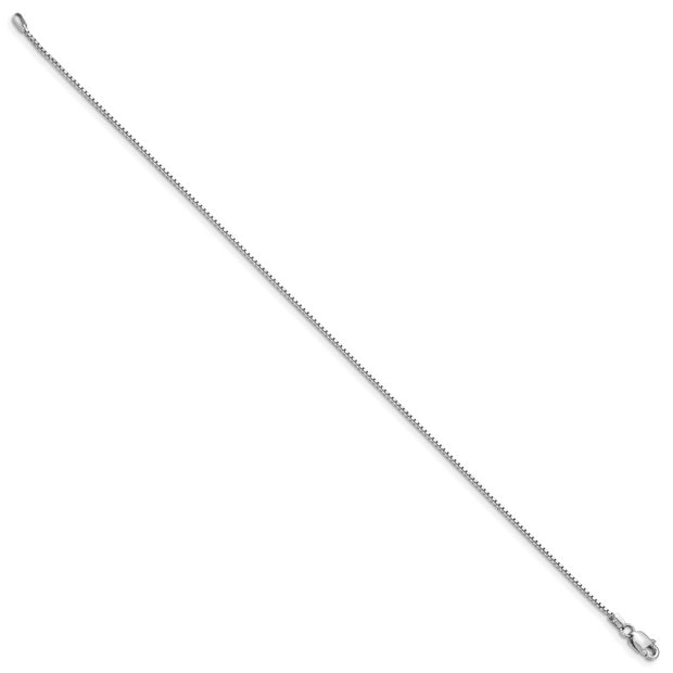 14k White Gold .95mm Box Chain Anklet
