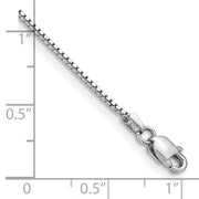 14k White Gold .95mm Box Chain Anklet
