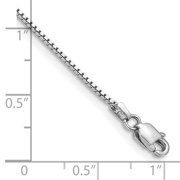 14k White Gold .95mm Box Chain Anklet