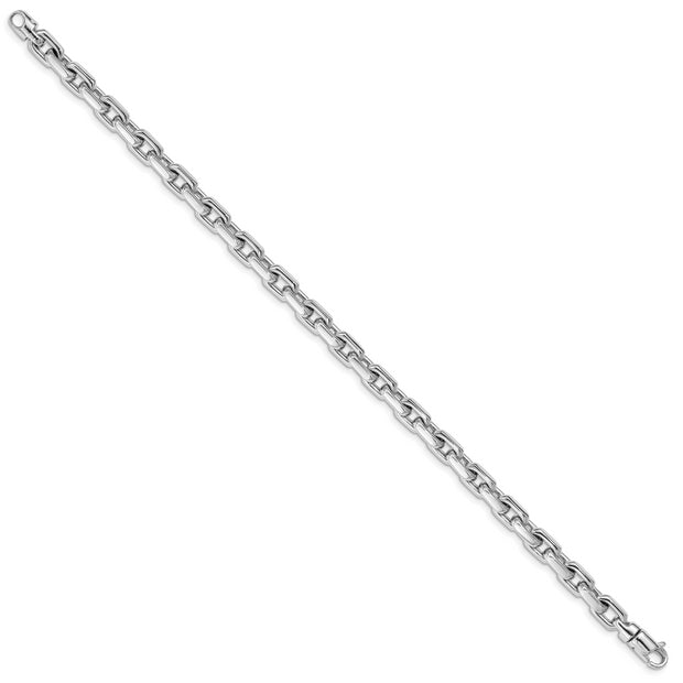 14K White Gold 5.3mm Hand-polished Fancy Link Bracelet