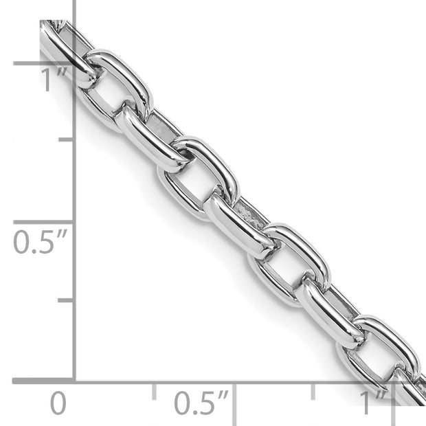 14k WG 5mm Fancy Link Hand Polished Chain