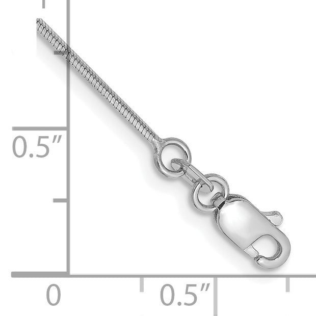 14k WG .8mm Octagonal Snake Chain Anklet