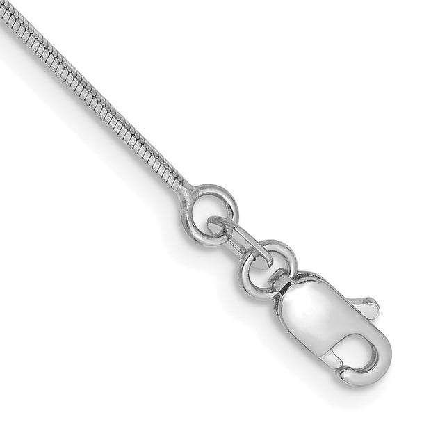 14k WG .8mm Octagonal Snake Chain Anklet