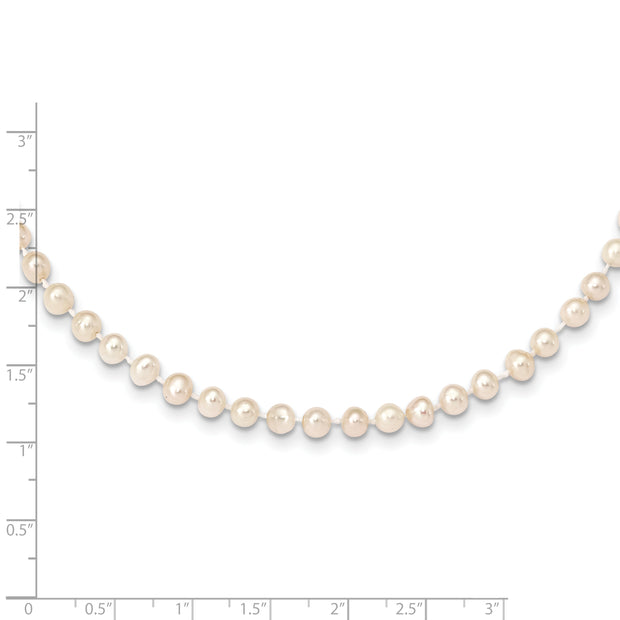 14k 4-5mm White Near Round Freshwater Cultured Pearl Necklace
