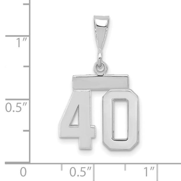 14kw Small Polished Number 40 Charm