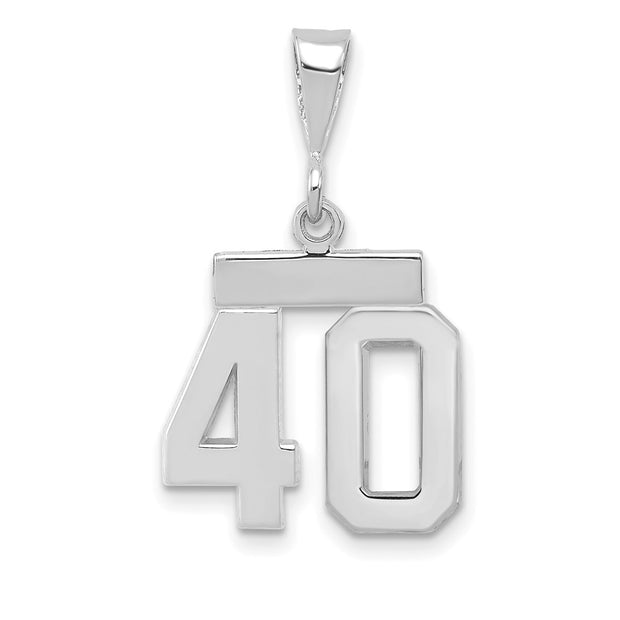 14kw Small Polished Number 40 Charm
