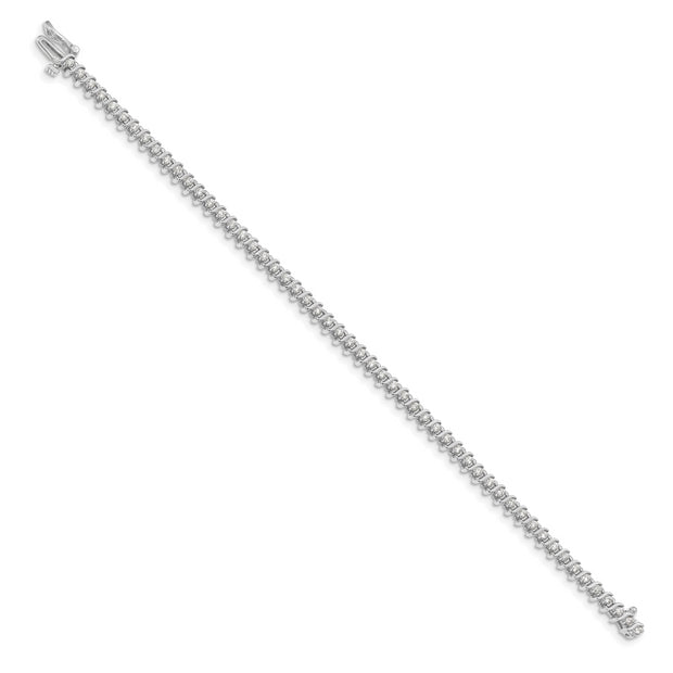 14k White Gold 1.6mm Diamond Tennis Bracelet