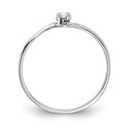 14k White Gold Polished AA Diamond Ring