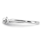 14k White Gold Polished AA Diamond Ring