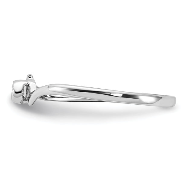 14k White Gold Polished AA Diamond Ring