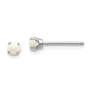 14k White Gold 3mm Opal Stud Earrings