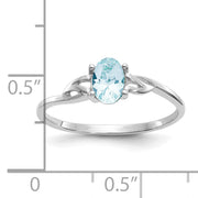14k White Gold Aquamarine Birthstone Ring