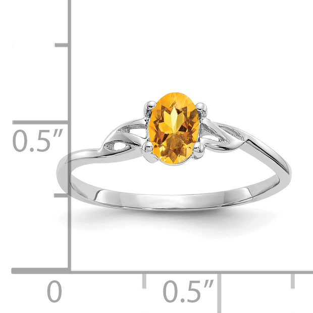 14k White Gold Citrine Birthstone Ring