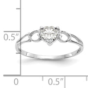 14k White Gold White Topaz Birthstone Ring