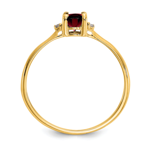 14k Diamond & Garnet Birthstone Ring