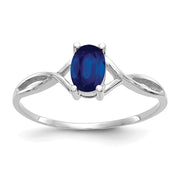 14k White Gold Sapphire Birthstone Ring